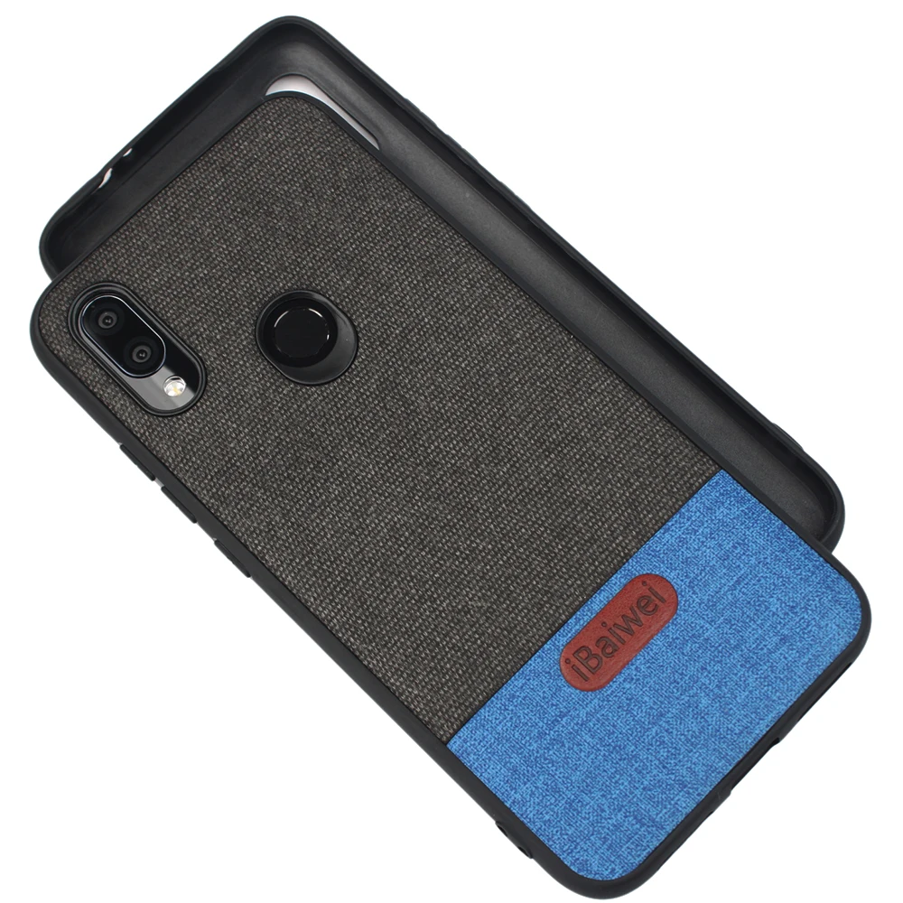 Double Color Luxury Cloth Texture Case For Xiaomi Redmi Y3 Back Cover Fabric 7 Silicone Protective Shockproof Coque Holder | Мобильные