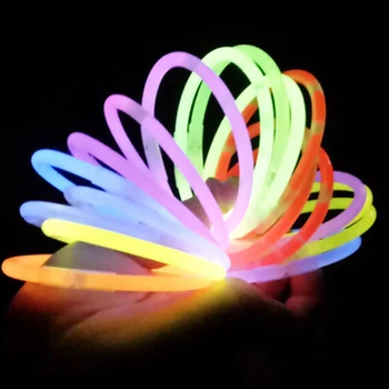 

100PCS Party Fun Fluorescence Light Glow Sticks Bracelets Necklaces Neon Wedding Bright Colorful Light Event Festival Supplies