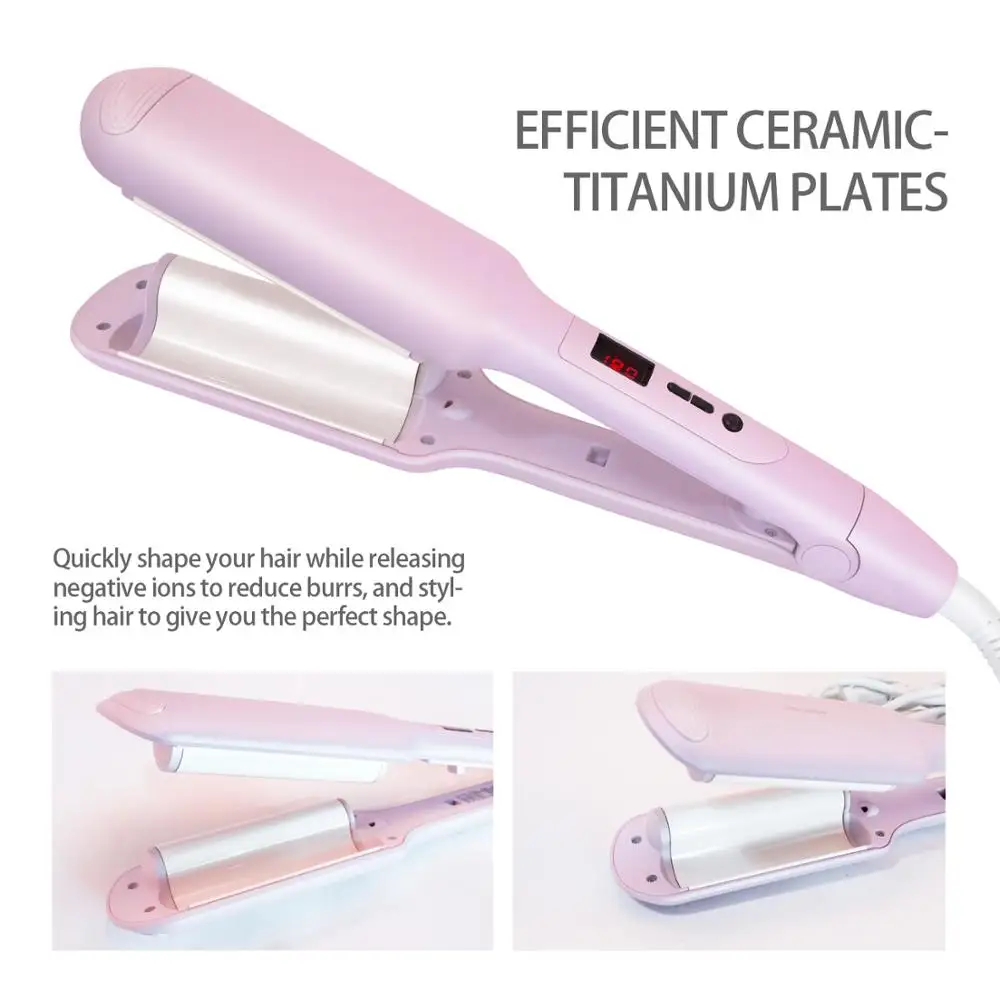 

Deep Wave Ripple Egg Rolls Hair Curling Iron Ceramic 28mm Two Tube Hair Curler 2 Barrel Hair Styler Volume Styling Tools