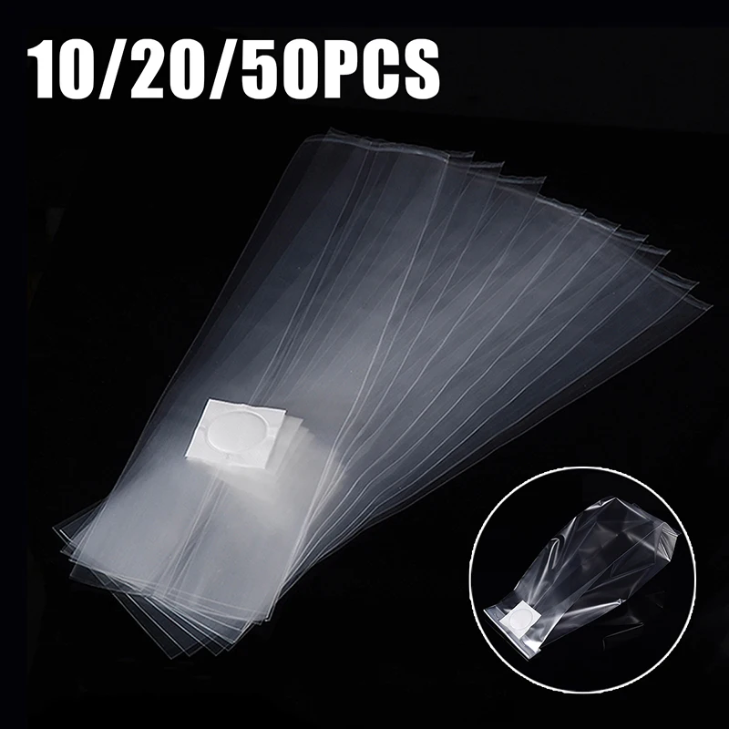 50pcs PVC Mushroom Spawn Grow Bag Substrate Clear Bags High Temp Pre-Sealable