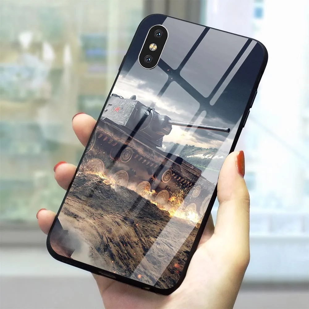 Чехол World of Tanks из закаленного стекла для iPhone 6 чехол 5 S 7 8/6 6S 8 Plus X XS XR Xs Max|Бамперы| |