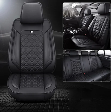 Fully enclosed leather car seat cover for Mitsubishi Pajero 4 2 Sport Outlander XL ASX Accessories Spray Gun Cover Pad - Название цвета: Black(Standard)