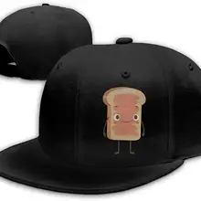 Мультфильм тост мужчины Snapback Плоский Билла бейсболка Регулируемая черная
