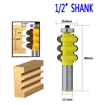 

1pc 1/2" Shank Triple Flute Molding Router Bit Line knife Woodworking cutter Tenon Cutter for Woodworking Tools