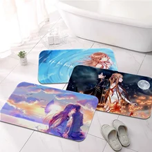 

Anime Sword Art Online Printed Flannel Floor Mat Bathroom Decor Carpet Non-Slip For Living Room Kitchen welcome Doormat