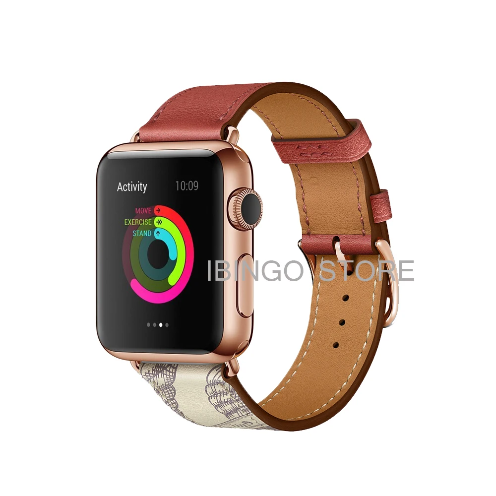 Herm логотип розовое золото Swift кожаный двойной/один тур ремешок для Apple Watch 5 4 3 2 1 44 мм 40 мм 42 мм 38 мм ремешок для iWatch