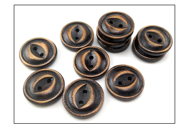 100pcs Natural Wood Sewing Buttons For Clothing 15mm Black Round Decorate Crafts supplies buttons Diy Kids Handiwork Accessories