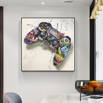 

Abstract Graffiti Art Gamepad Canvas Paintings Game Handle Posters and Prints Wall Art Pictures for Living Room Home Decoration
