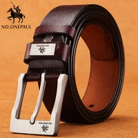 Cow Genuine Leather Luxury Strap Male Belts For Men Fashion Classice Vintage Pin Buckle High Quality Jeans Designer Waistband 1