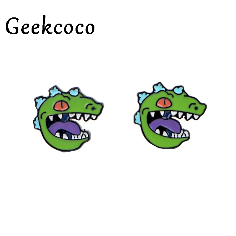 Креативные вечерние серьги в виде динозавра, ювелирные изделия для девушки на день рождения, подарки, серьги-гвоздики, женские серьги J0653