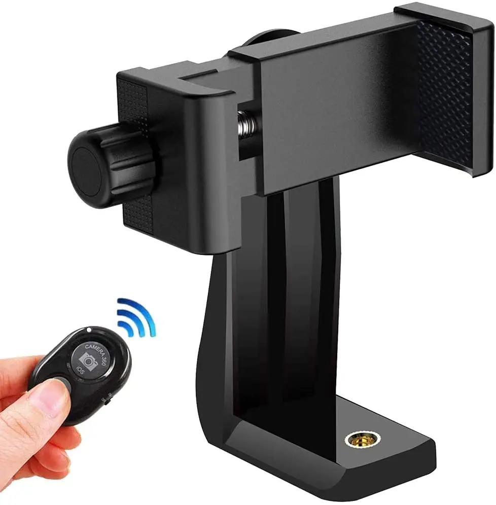 Universal 360 Rotation Phone Tripod Mount Adapter with Remote for iPhone 12/12pro/ 12pro max/11