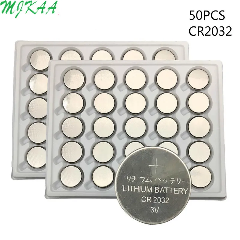 50 шт. CR2032 кнопочные батареи BR2032 DL2032 ECR2032 монетная литиевая батарея 3 в CR 2032 для