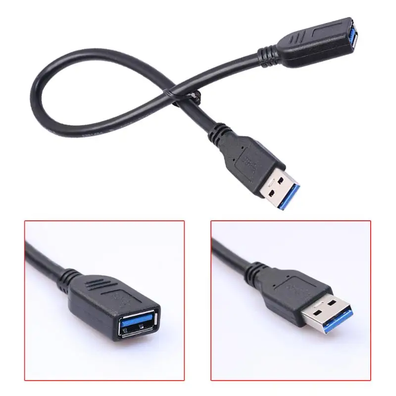Супер Скоростной USB 3,0 тип A мужской и женский черный Удлинительный кабель подключение USB 3,0 устройства и ПК или ноутбука с портом USB 3,0