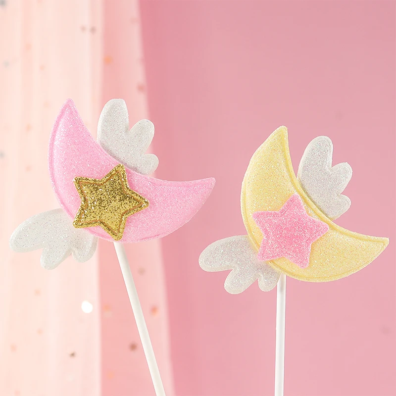 Cakelove moon wings flags cake topper cupcake party for baking birthday decoration decorating tools accessories | Дом и сад