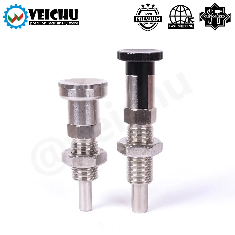VEICHU M16 롱 스레드 스테인리스 스틸 리트랙터블 셀프-로킹 인덱스 볼트 인덱싱 플런저(너트 포함)