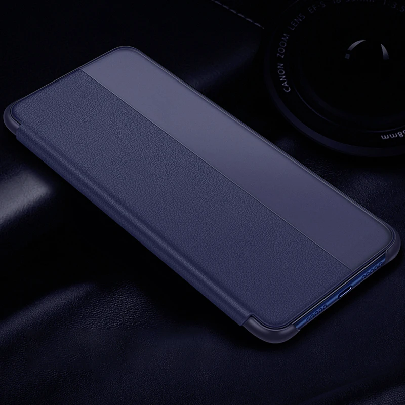 Кожаный флип-чехол для honor 10 lite, чехол-светильник, чехол для huawei honer honor 20 pro 20pro 10 9 lite 8x 10 lite 9 lite coque fundas - Цвет: Blue