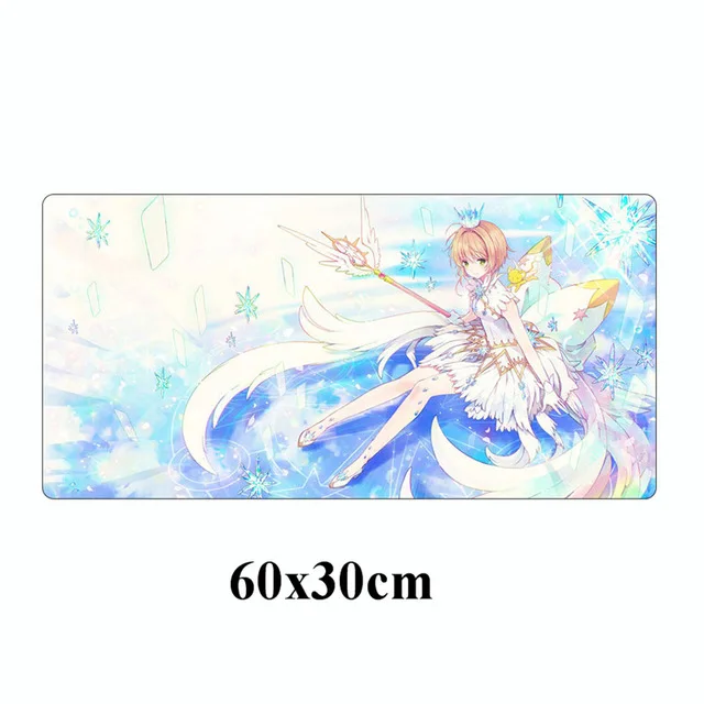 Аниме Cardcaptor Sakura коврик для мыши Скорость геймера 60x30 см прочный большой игровой коврик для мыши фиксирующий край ноутбук Настольный коврик - Цвет: Серый