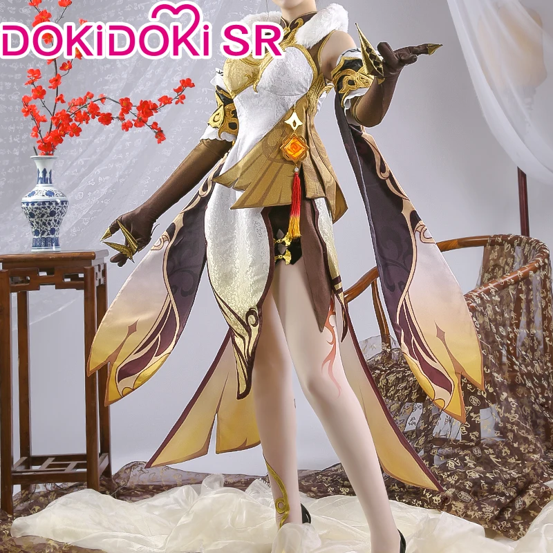 PRE SALE DokiDoki SR Game Genshin Impact Косплей Костюм Ningguang Ning Guang Guang|Игровые костюмы| |