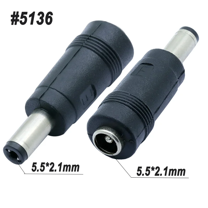 10 шт. 5521 DC адаптер 2,5*0,7/3,5x1,35/4,8*1,7*5,5*2,5/6,3x3,0 DC Штепсель на 5,5*2,1 мм Женский Джек DC зарядный преобразователь - Цвет: 5136