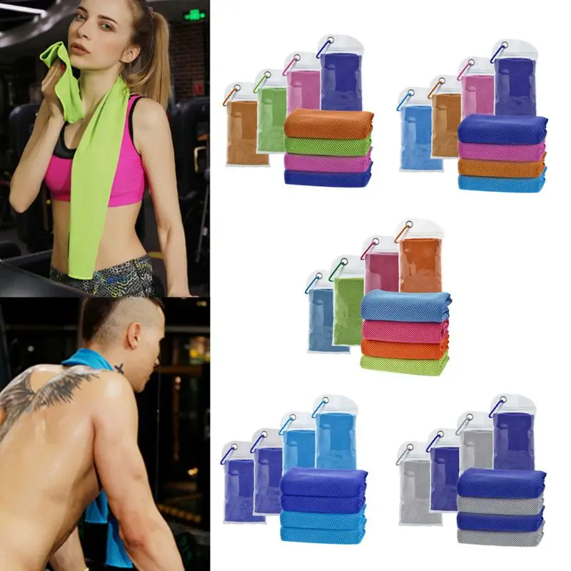 

4pcs/set Sport Cooling Towel Microfiber Ice Towel Soft Breathable Chilly Towel for Yoga Fitness Running Workout Golf