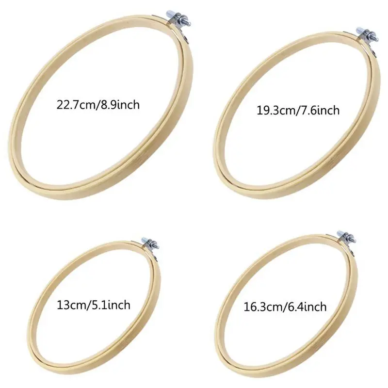 HHO-8Pcs бамбуковые кольца для вышивки крестиком кольца для рукоделия шитья(4 размера