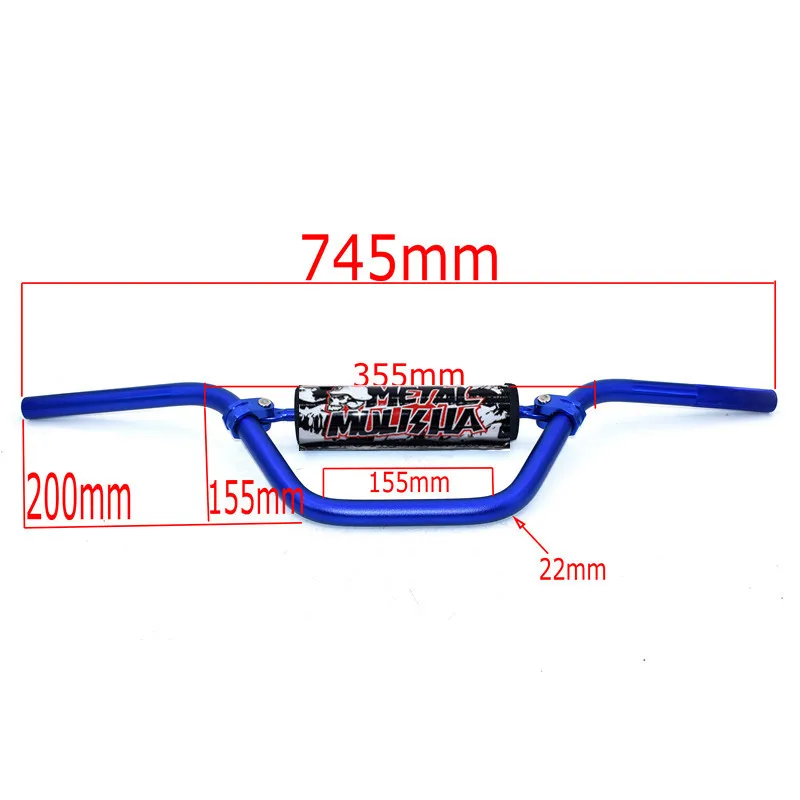 6065 Aluminum Motorcycle Handlebar 7/8" 22mm Motocross Moto Handlebar For 5mm tube thickness - Image 2