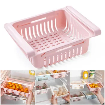 

Fridge Storage Organizer Layer Storage Rack Refrigerator Partition Sliding Drawer Food Holder JS22