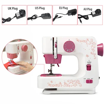 

12 Stitches Home Electric Desktop Sewing Machine Multi-Function Lockable Button Mini Sewing Machines DIY Clothes Home Use