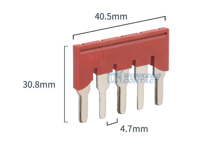 1Pc FBS 10-8 Terminal Strip Connector 2/3/4/5/10 Positions Contact Jumper PT ST 6 Din Rail Electric Block Plug-In Bridge FBS10-8