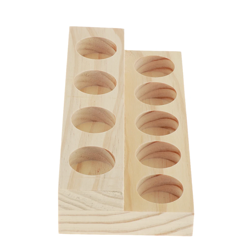 Wood Essential Oil Displaying Rack 2 Tiers 9 Slots 15ml Vial Organizer Stand