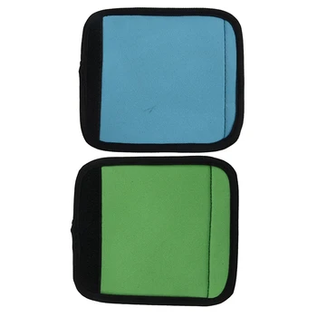 

2Pcs Travelling Luggage Suitcase Handle Comfort Wraps Identifier Tags Blue & Green