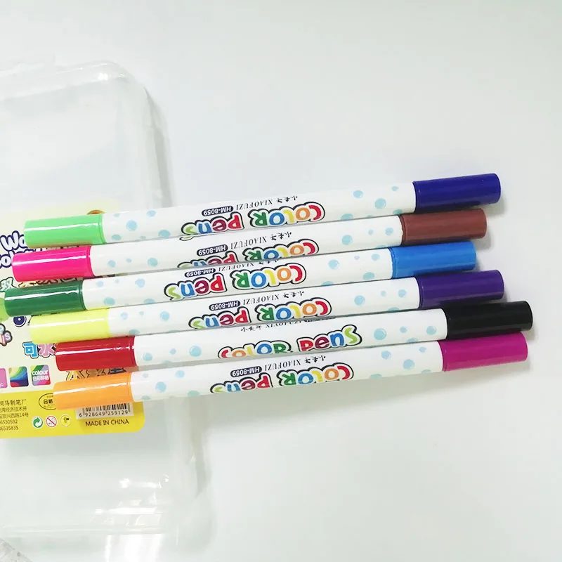 12 цветов/коробка моющиеся акварельные ручки маркер Рисование многоцветный художественные школьные принадлежности