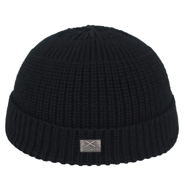 Зимняя мужская вязаная шапка, женские шапки для мужчин, Skullies Beanies Miki Docker, шапка с черепом, Gorras Bonnet, Мужская теплая шапка, зимняя шапка - Цвет: black