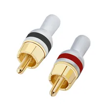 

8PCS RCA Connector speaker Jack Audio Cable Soldering Wire Acoustics Terminal Socket 5mm Copper Gold-Plated HIFI RCA Male Plugs