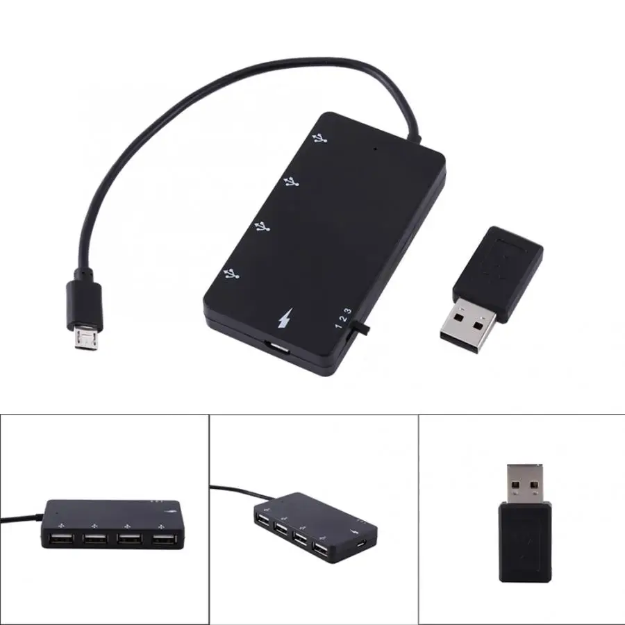 4 в 1 Micro USB Мужской до 4 USB Женский OTG адаптер зарядный кабель для мобильного телефона для Windows планшета