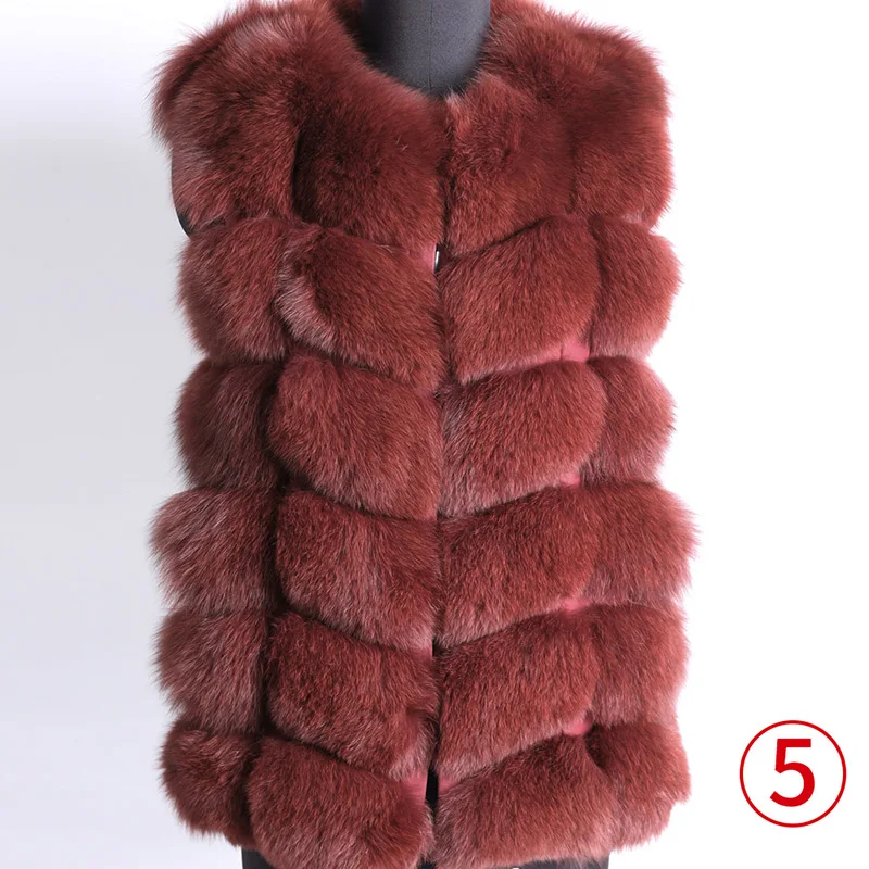 short vest-17 Maomoackong2019 модная новая стильная куртка с натуральным лисьим мехом, Тонкая зимняя женская куртка с круглым вырезом и натуральным мехом, кожаная жилетка для девочек - Цвет: short vest-17