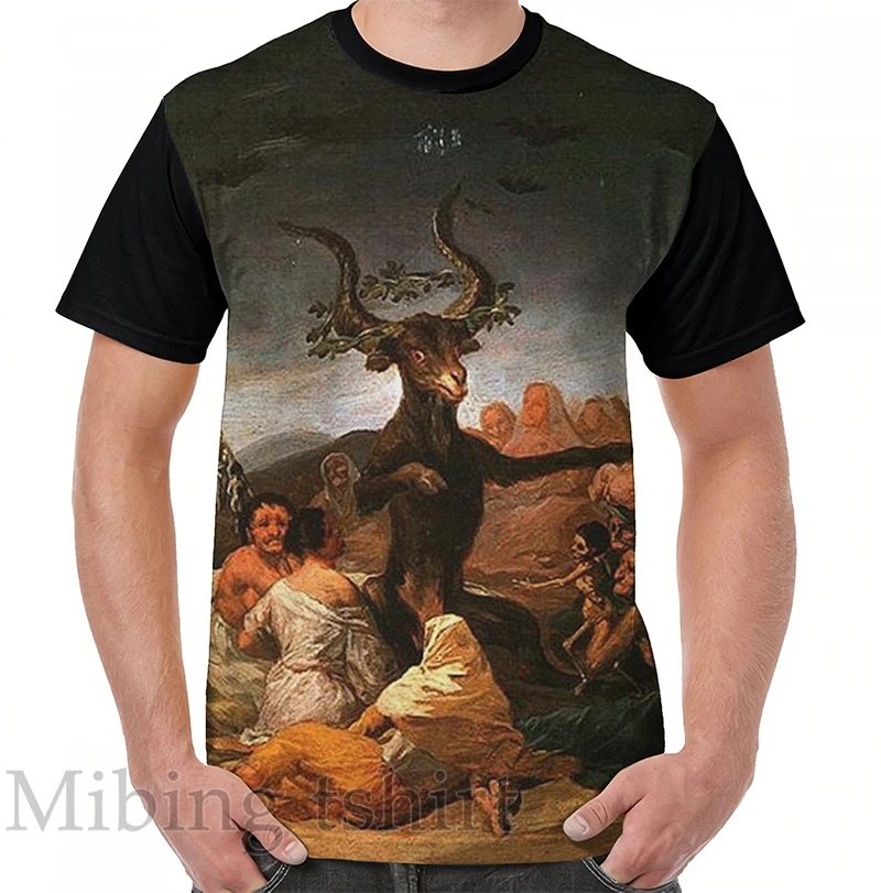 Футболка Мужская/женская с забавным принтом топ графическим Sabbath of witches Goya