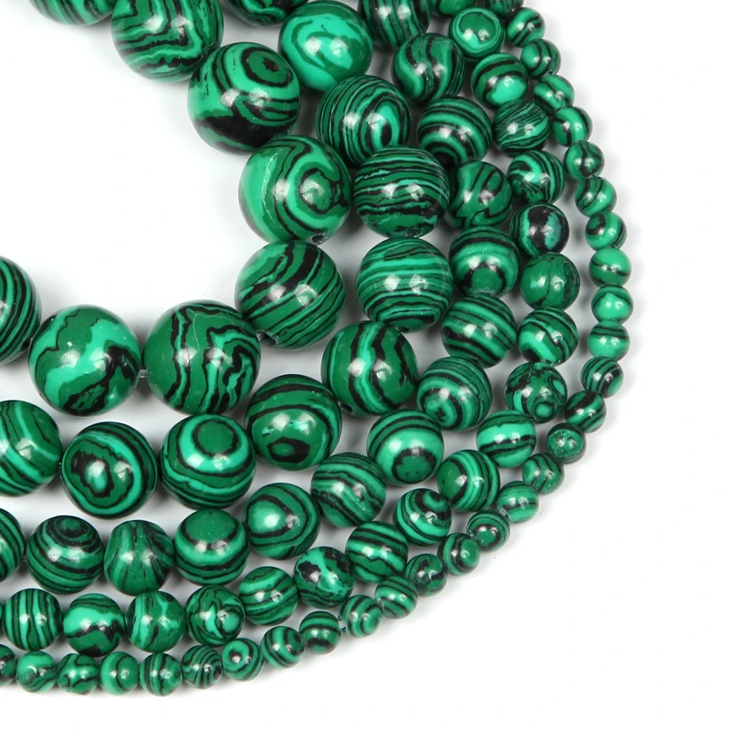 Round Green Malachite Bead 3