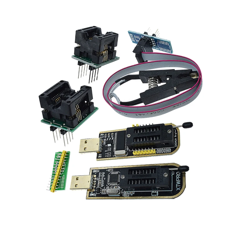 USB-программатор CH341A XTW100 24 25 серия EEPROM модуль программатора BIOS CH341 + зажим SOIC8 SOP8 для