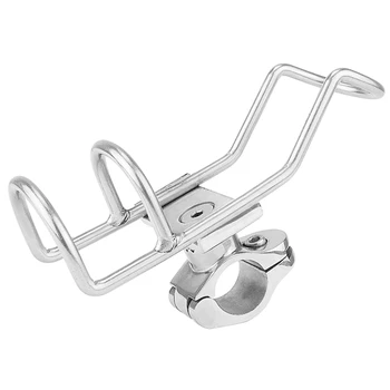

ABUO-1PCS Stainless Steel 316 Fishing Rod Rack Holder Pole Bracket Support Clamp on Rail Mount Boat Accessories