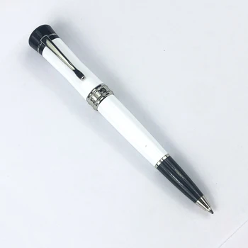 

luxury White metal ballpoint pen writing signature