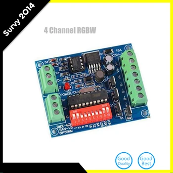 

DMX512 Decoder 4CH Channel 16A RGBW Controller LED stage lighting CMOS Output DC5V-24V diy electronics
