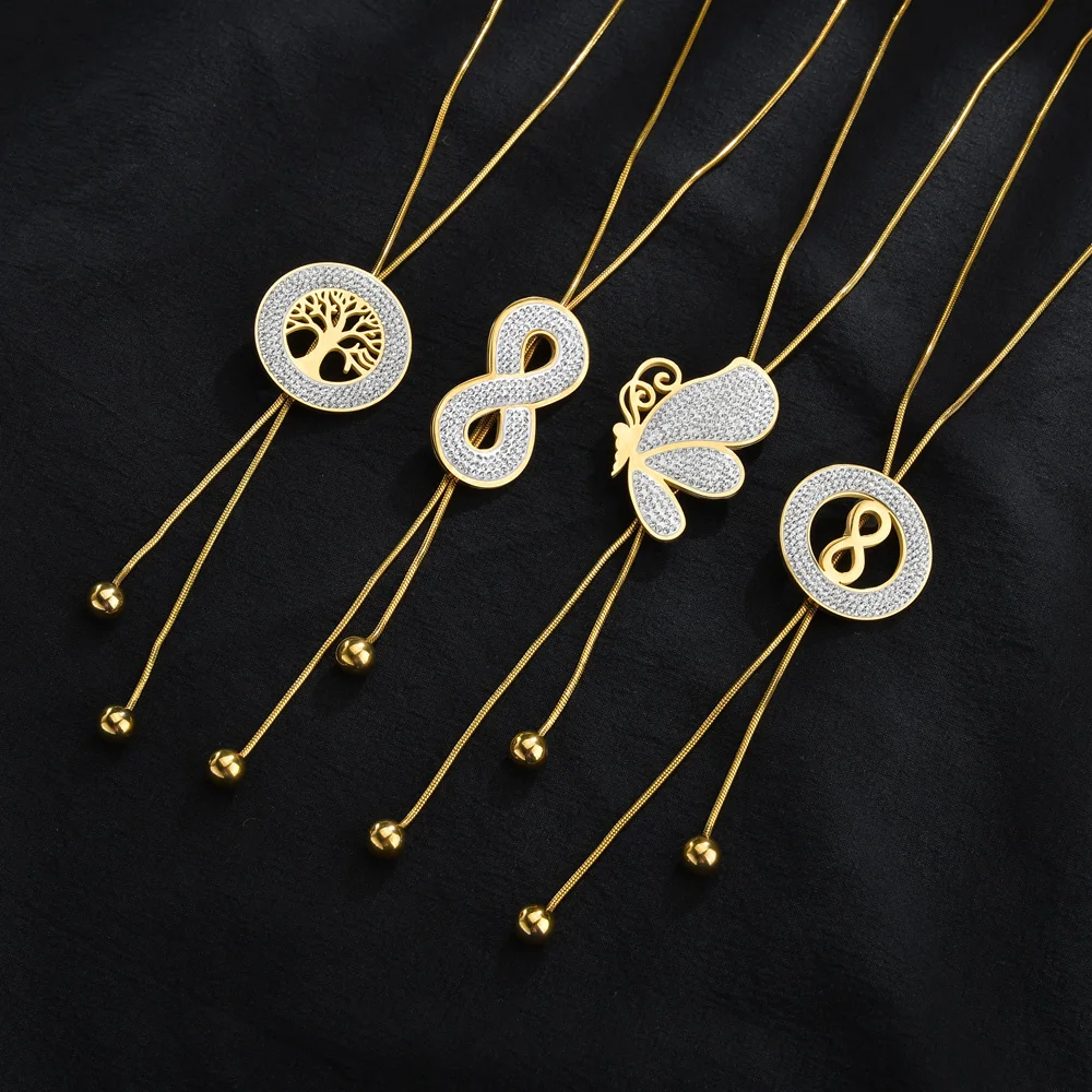 Ослепительная Бабочка ожерелье Подвески цифры буквы Дерево жизни Золото