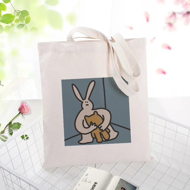 Забавные иллюстрации холст вместительная сумка для покупок сумка на заказ Печать текстовый логотип DIY ежедневное использование экологическая многоразовая утилизация