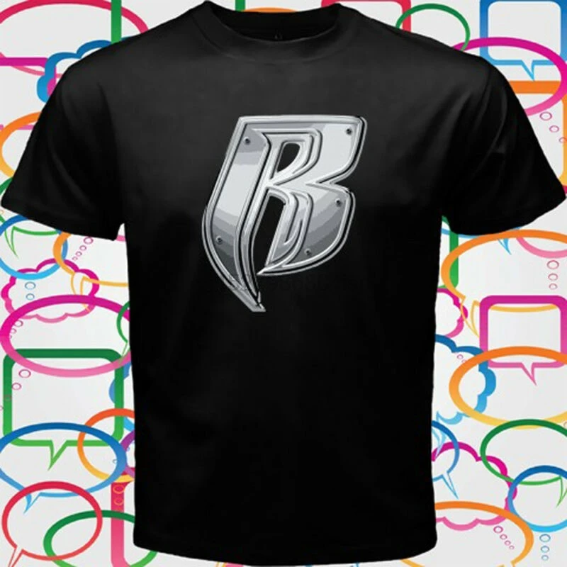 RUFF RYDERS Rap Hip Hop Group Logo Mens Black T-Shirt Size S M L XL 2XL 3XL | Мужская одежда