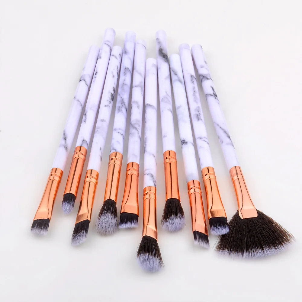 

10Pcs/Set Makeup Brushes Kit 2019 Marbling Pattern Foundation Brush Set Eye Shadow Beauty Make Up Brush Cosmetic Tools Hot Sale