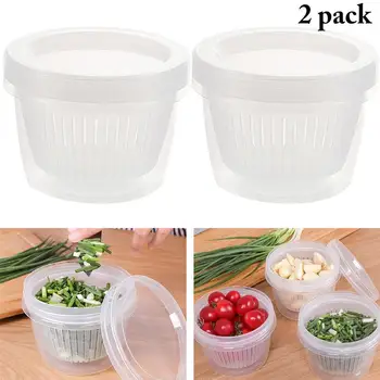 

2PCS Food Storage Container Portable Round Meal Prep Container Kitchen Storage Kitchen Tool