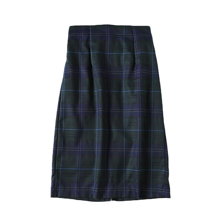 

A Generation of Non-mainstream Japanese Style Wind England Retro Pattern High-waisted Slimming Skirt Entity