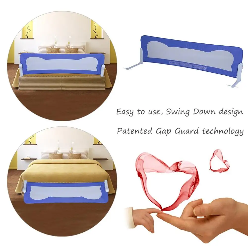 

Folding 180*42cm Stable Baby Toddler Guardrail Guard Bar Safety Sleeping Infant Child Bed Side Protective Fence Organizer