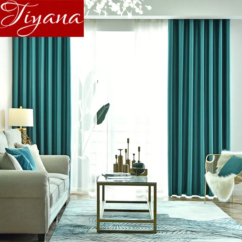 

Modern Insulation Curtain Solid Color Coffee Blackout for Window Bay Bedroom Custom Made Grey Drape Kitchen Sunscreen X605#30
